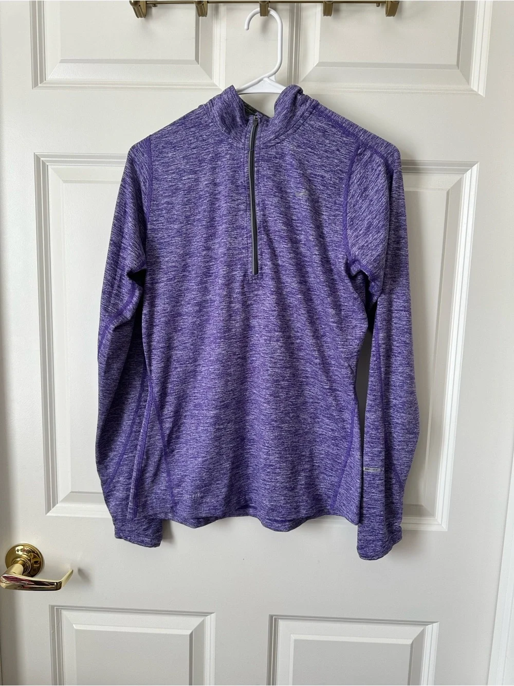 Nike Running Dri-FIT 1/4-Zip Long Sleeve Active Top Purple Size S